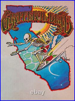 Unique Original Grateful Dead Surfing Skeleton Rick Griffin Pellon AOR Poster