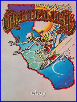 Unique Original Grateful Dead Surfing Skeleton Rick Griffin Pellon AOR Poster