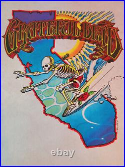 Unique Original Grateful Dead Surfing Skeleton Rick Griffin Pellon AOR Poster