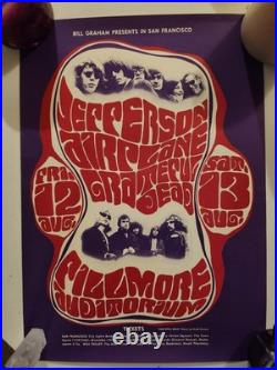 VINTAGE 1960s GRATEFUL DEAD JEFFERSON AIRPLANE FILLMORE POSTER