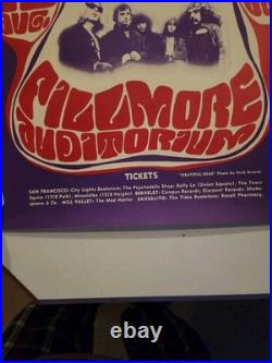 VINTAGE 1960s GRATEFUL DEAD JEFFERSON AIRPLANE FILLMORE POSTER