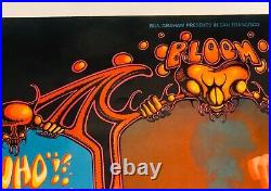 VTG 1968 Bill Graham Presents Fillmore West Lithograph The Who Grateful Dead