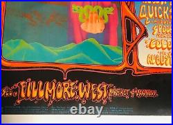 VTG 1968 Bill Graham Presents Fillmore West Lithograph The Who Grateful Dead