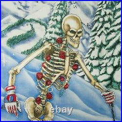 VTG 1991 Grateful Dead Powderman 18 x 21 Poster Skeleton Skiing Skier Ski Snow