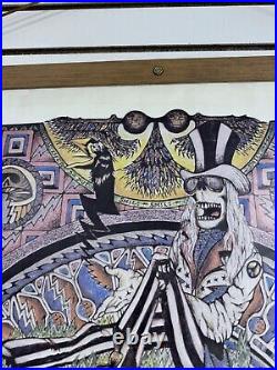 VTG Huge Grateful Dead Collage Poster Maureen Callahan 38x53 Wood Scroll Mounted