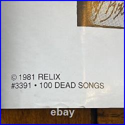 Vintage 1981 Relix The Grateful Dead 100 Songs Collectible Poster READ