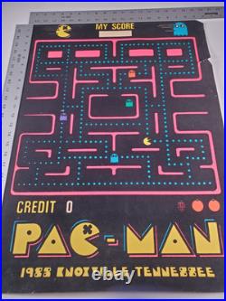 Vintage 1982 Pac-Man Knoxville Tennessee Flocked Blacklight Poster 28x20 Arcade
