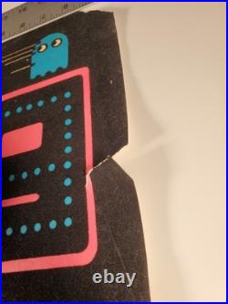 Vintage 1982 Pac-Man Knoxville Tennessee Flocked Blacklight Poster 28x20 Arcade