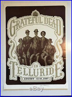 Vintage 1987 Grateful Dead in Telluride Poster Signed Authentic Genuine Original