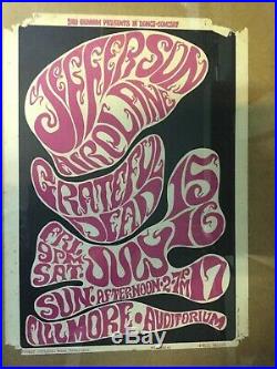 Vintage Bill Graham Concert Poster Jefferson Airplane Grateful Dead