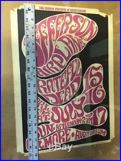 Vintage Bill Graham Concert Poster Jefferson Airplane Grateful Dead