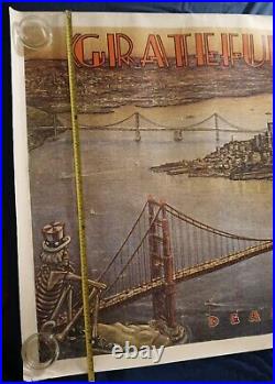 Vintage GRATEFUL DEAD Poster DEAD SET Huge 55x39 San Francisco Golden Gate RARE