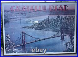 Vintage Grateful Dead Poster DEAD SET 54x38 San Francisco 1981 Golden Gate HUGE