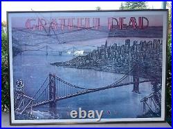 Vintage Grateful Dead Poster DEAD SET 54x38 San Francisco 1981 Golden Gate HUGE