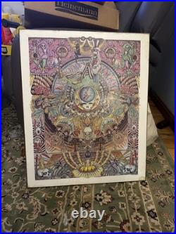Vintage Grateful Dead collage art Poster On Heavy Wooden Plaque 20x25 7lb Rare