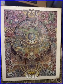 Vintage Grateful Dead collage art Poster On Heavy Wooden Plaque 20x25 7lb Rare