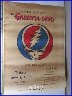 Vintage Grateful Dead original 1977 concert poster