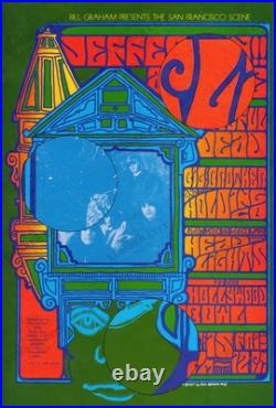 Vintage Jefferson Airplane Grateful Dead 1967 Hollywood Bowl Poster 60s Art