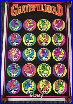 Vintage NOS 1997 Grateful Dead Blacklight Poster STEAL YOUR BEAR 35x23 NEW USA