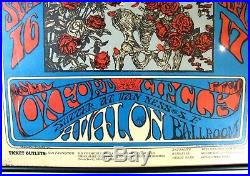Vintage Original 1966 Grateful Dead Framed Poster Avalon Ballroom 3rd Printing