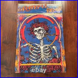 Vintage Original Grateful Dead Skull And Roses 1984 Rock Music Poster 22 x 33