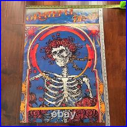 Vintage Original Grateful Dead Skull And Roses 1984 Rock Music Poster 22 x 33