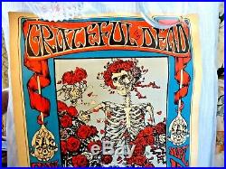 Vintage Poster Grateful Dead Skeleton And Roses 1966