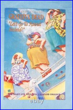 Vtg 1993 Original Grateful Dead Nye Lets Go To Hawaii Instead Concert Poster