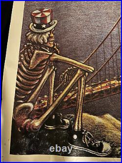 Vtg GRATEFUL DEAD HUGE Poster DEAD SET San Francisco Bay Golden Gate SHIPS FREE