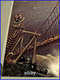 Vtg GRATEFUL DEAD Poster DEAD SET Huge 5'x3' San Francisco Bay Golden Gate