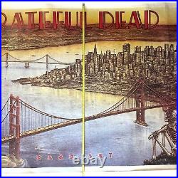 Vtg GRATEFUL DEAD Poster DEAD SET Huge 54x38 San Francisco 1981 Golden Gate