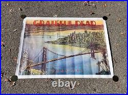 Vtg Grateful Dead Poster Dead Set 55x39 San Francisco 1981 Golden Gate England