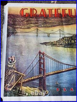 Vtg Grateful Dead Poster Dead Set 55x39 San Francisco 1981 Golden Gate England