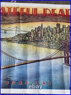 Vtg Grateful Dead Poster Dead Set 55x39 San Francisco 1981 Golden Gate England