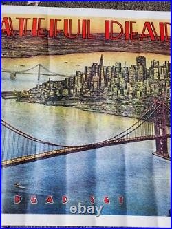 Vtg Grateful Dead Poster Dead Set 55x39 San Francisco 1981 Golden Gate England