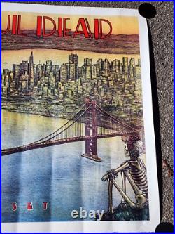 Vtg Grateful Dead Poster Dead Set 55x39 San Francisco 1981 Golden Gate England