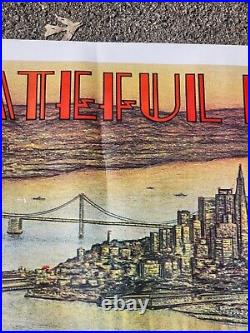 Vtg Grateful Dead Poster Dead Set 55x39 San Francisco 1981 Golden Gate England