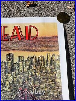 Vtg Grateful Dead Poster Dead Set 55x39 San Francisco 1981 Golden Gate England