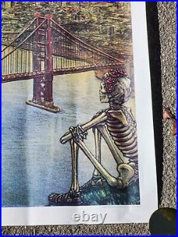 Vtg Grateful Dead Poster Dead Set 55x39 San Francisco 1981 Golden Gate England
