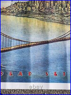 Vtg Grateful Dead Poster Dead Set 55x39 San Francisco 1981 Golden Gate England