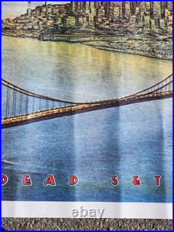 Vtg Grateful Dead Poster Dead Set 55x39 San Francisco 1981 Golden Gate England