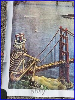 Vtg Grateful Dead Poster Dead Set 55x39 San Francisco 1981 Golden Gate England