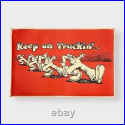 Vtg Original 60s 70s Keep On Truckin' Blacklight Poster, R Crumb Grateful Dead