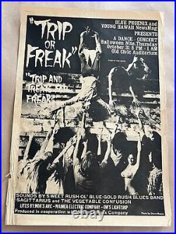 Weird AOR Trip or Freak Halloween 1968 Honolulu Original Concert Poster Bikinis