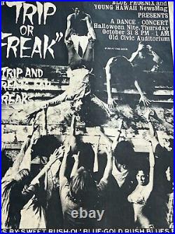 Weird AOR Trip or Freak Halloween 1968 Honolulu Original Concert Poster Bikinis