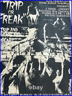 Weird AOR Trip or Freak Halloween 1968 Honolulu Original Concert Poster Bikinis