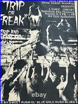 Weird AOR Trip or Freak Halloween 1968 Honolulu Original Concert Poster Bikinis