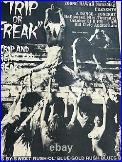 Weird AOR Trip or Freak Halloween 1968 Honolulu Original Concert Poster Bikinis