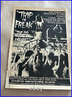 Weird AOR Trip or Freak Halloween 1968 Honolulu Original Concert Poster Bikinis