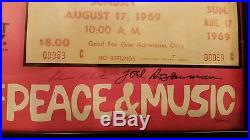 Woodstock'69 Music Concert Poster & 3 ORIGINAL Tan Tickets NUMBERED 69 RARE